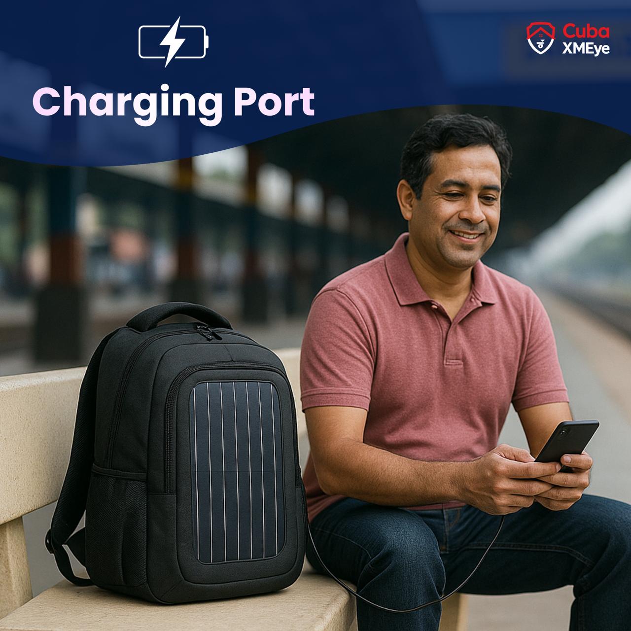 CubaXMEYE Solar Bag – Waterproof Solar Charging Backpack for Mobile & Laptop Power Backup - Image 4