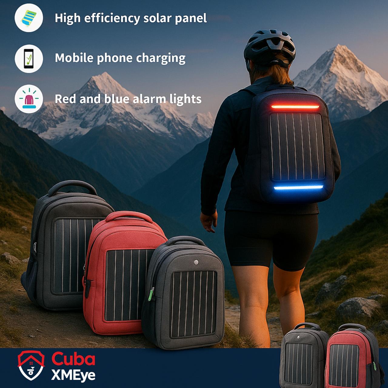 CubaXMEYE Solar Bag – Waterproof Solar Charging Backpack for Mobile & Laptop Power Backup - Image 3
