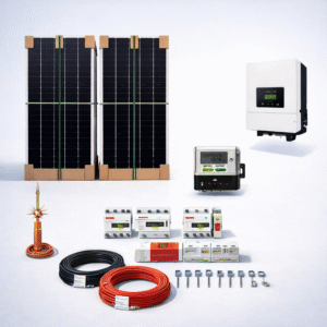 Cubaxmeye 4kW rooftop solar system packed solar panels inverter and accessories